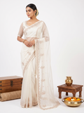 Designer Tissue White Saree