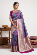 Banarasi Katan Silk Purple Saree