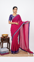 Bandhej Print Semi Georgette Tometo Red Saree