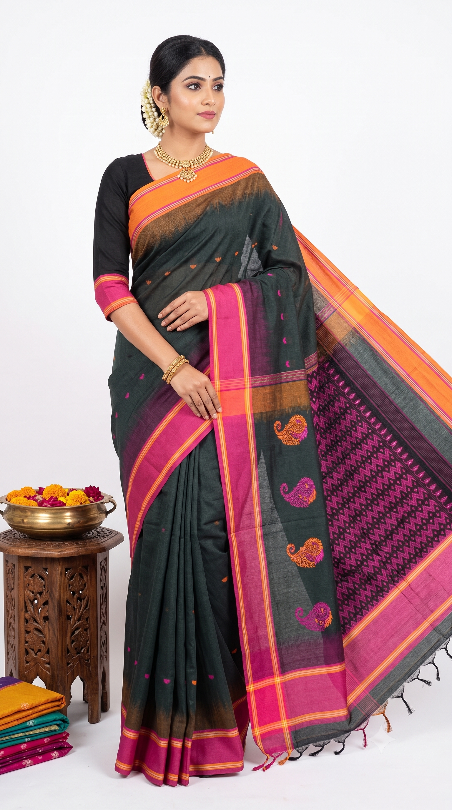 Asami Cotton Multi Colour Saree