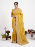 Heavy Embroidered HO Yellow Saree