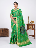 Tie And Die Bandhej Work Modal Silk Green Saree