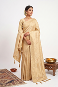 Banarasi Georgette Beige Saree